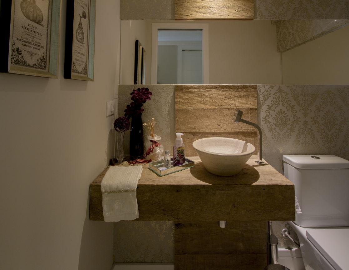 PROJETO DE LAVABO COM PAPEL DE PAREDE